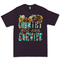Plum Western a Country Girl Can Survive Premium Tee - texasbilliewilder