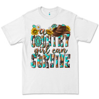 White Western a Country Girl Can Survive Premium Tee - texasbilliewilder