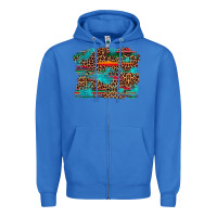 True Royal western serape leopard turquoise  background Zipper Hoodie - Artiststas