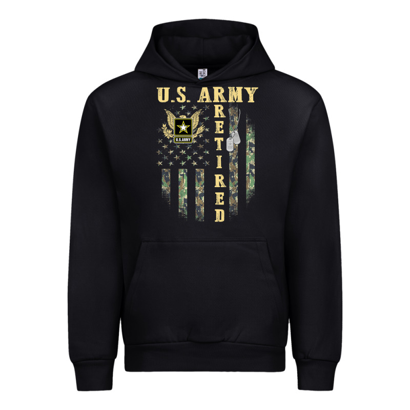Us Army Retired  Distressed American Flag Patriotic Urban Hoodie by longCreatives | Teevron
