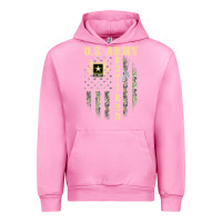 Fuchsia Pink US ARMY Retired  Distressed American Flag Patriotic Urban Hoodie - longCreatives