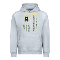 Heather Grey US ARMY Retired  Distressed American Flag Patriotic Urban Hoodie - longCreatives