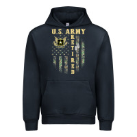Navy US ARMY Retired  Distressed American Flag Patriotic Urban Hoodie - longCreatives