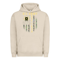 Pigment French Oak US ARMY Retired  Distressed American Flag Patriotic Urban Hoodie - longCreatives