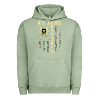 Pigment Oil Green US ARMY Retired  Distressed American Flag Patriotic Urban Hoodie - longCreatives