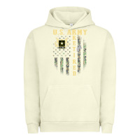 Pigment Pistachio US ARMY Retired  Distressed American Flag Patriotic Urban Hoodie - longCreatives