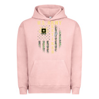 Pigment Salmon US ARMY Retired  Distressed American Flag Patriotic Urban Hoodie - longCreatives