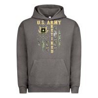 Pigment Tornado US ARMY Retired  Distressed American Flag Patriotic Urban Hoodie - longCreatives
