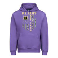 Tulip US ARMY Retired  Distressed American Flag Patriotic Urban Hoodie - longCreatives