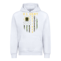 White US ARMY Retired  Distressed American Flag Patriotic Urban Hoodie - longCreatives