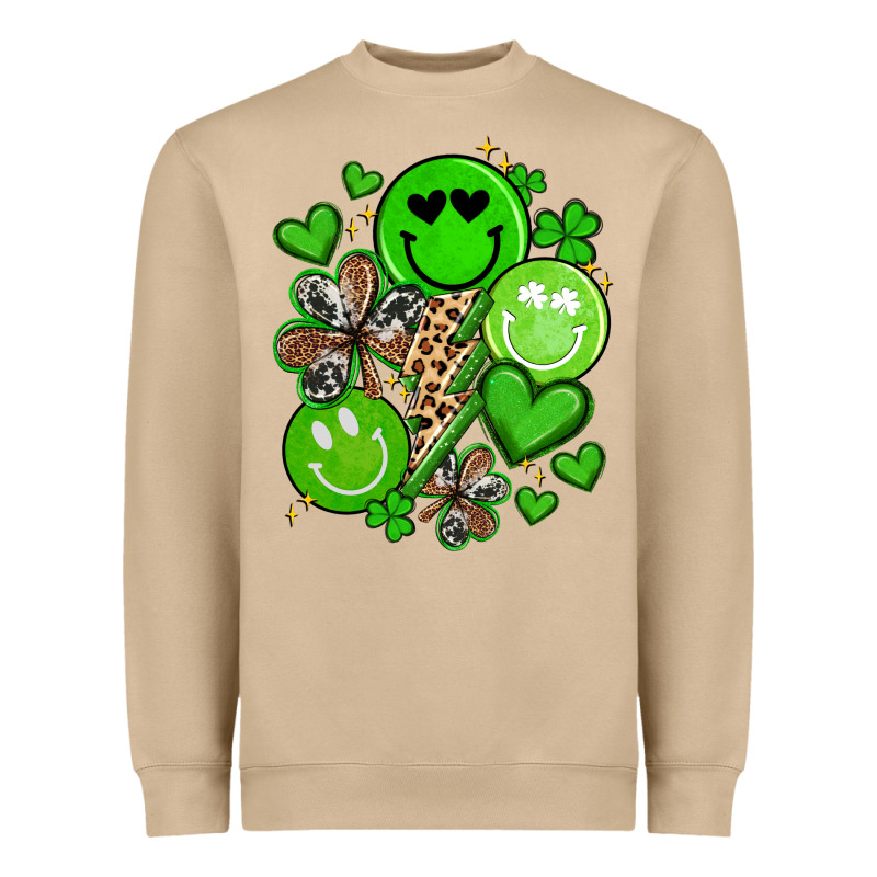 St Patrick's Day Green Smile Heavyweight Sweatshirt by Artiststas | Teevron