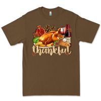 Cacao Thankful with Turkey Premium Tee - texasbilliewilder