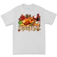 Dove Grey Thankful with Turkey Premium Tee - texasbilliewilder