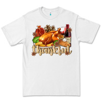 White Thankful with Turkey Premium Tee - texasbilliewilder