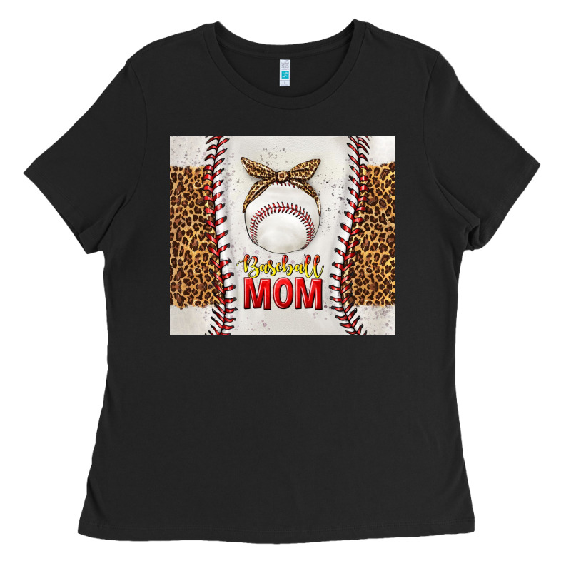 Baseball Mom With Leopard Tumbler Tbs Ladies Tee by TumblerDesignByShophia | Teevron