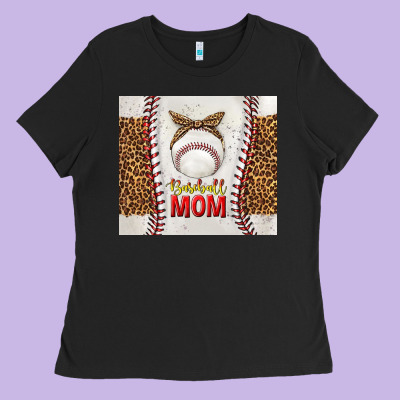 Baseball Mom With Leopard Tumbler Tbs Ladies Tee Designed By Tumblerdesignbyshophia