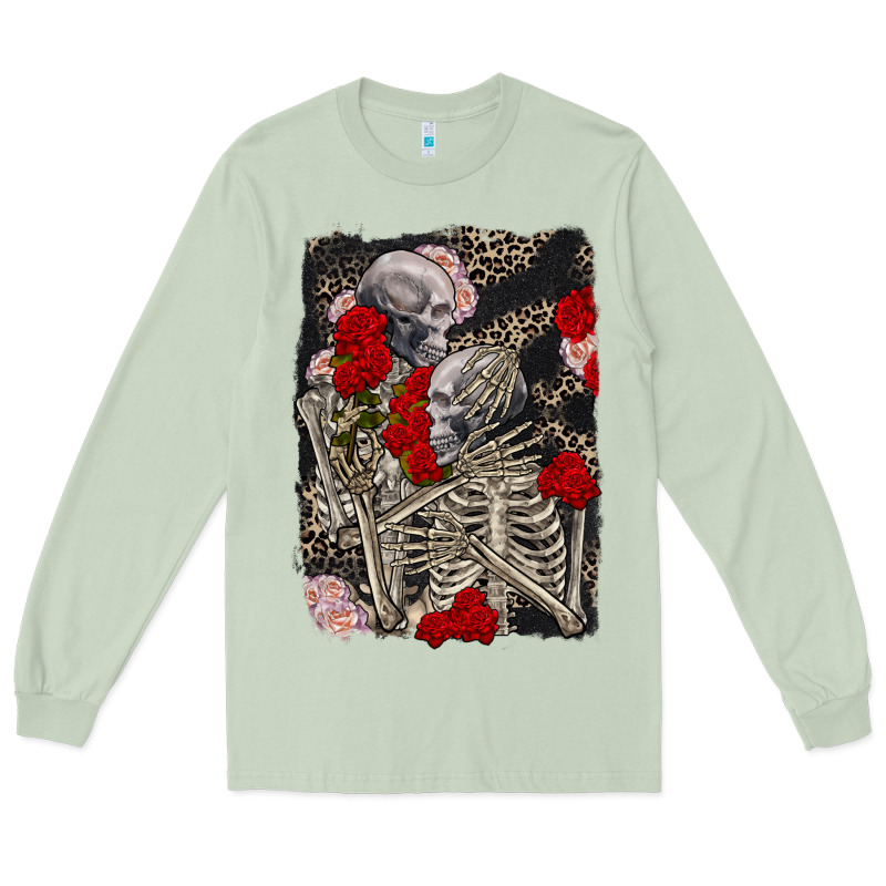 Two Skeletons Hugging Valentine's Day Long Sleeve Tee by FaDigitalArtStudio | Teevron