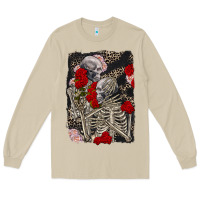 Mushroom Two skeletons hugging Valentine's Day Long Sleeve Tee - FaDigitalArtStudio