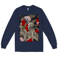 Navy Two skeletons hugging Valentine's Day Long Sleeve Tee - FaDigitalArtStudio