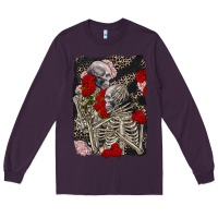 Plum Two skeletons hugging Valentine's Day Long Sleeve Tee - FaDigitalArtStudio