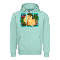 Seafoam western cowboy chicks cactus coop animals  leopard serape turquoise Zipper Hoodie - Artiststas