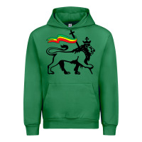 Emerald Rasta Lion of Judah Rastafarian Reggae Lion and Christian Urban Hoodie - longCreatives