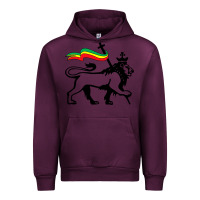 Mauve Wine Rasta Lion of Judah Rastafarian Reggae Lion and Christian Urban Hoodie - longCreatives