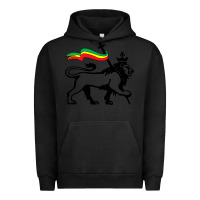 Pigment Black Rasta Lion of Judah Rastafarian Reggae Lion and Christian Urban Hoodie - longCreatives