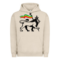 Pigment French Oak Rasta Lion of Judah Rastafarian Reggae Lion and Christian Urban Hoodie - longCreatives