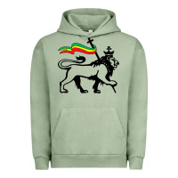 Pigment Oil Green Rasta Lion of Judah Rastafarian Reggae Lion and Christian Urban Hoodie - longCreatives