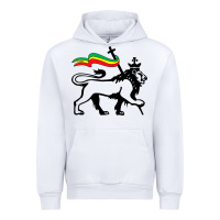White Rasta Lion of Judah Rastafarian Reggae Lion and Christian Urban Hoodie - longCreatives