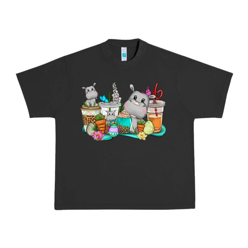 Easter Hippopotamus Coffee Cups Easter Day Urban Heavy Tee by CowGirlArtShop | Teevron