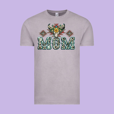 Mom With Cow Skull Mother's Day Vintage Tee Designed By Cowgirlartshop
