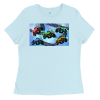 Baby Blue Children trucks Ladies Tee - TumblerDesignByShophia