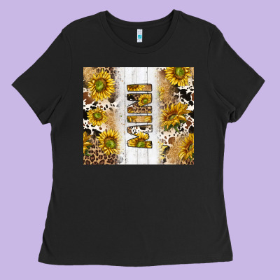 Western Mother's Day Mini With Cowhide And Sunflowers Tumbler Tbs Ladies Tee Designed By Tumblerdesignbyshophia