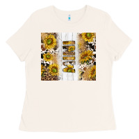 Bone western mother's day mini with cowhide and sunflowers tumbler tbs Ladies Tee - TumblerDesignByShophia