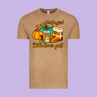 Just A Girl Who Loves Fall Vintage Tee Designed By Jasminsmagicworld