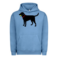 Pigment Pebble Blue Labrador Retriever Fetch, Black Lab Play Ball Urban Hoodie - longCreatives