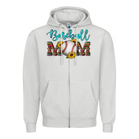 Dove Grey western leopard serape wooden sunflowers  turquoise glitter mom baseba Zipper Hoodie - Artiststas