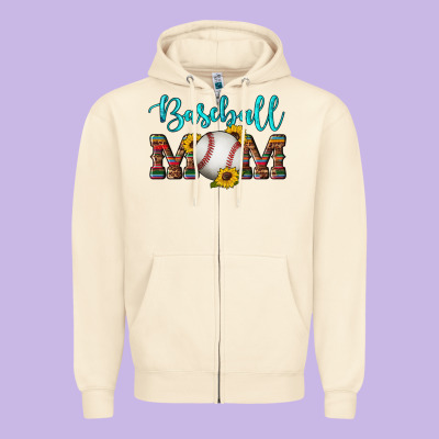 Western Leopard Serape Wooden Sunflowers  Turquoise Glitter Mom Baseba Zipper Hoodie Designed By Artiststas