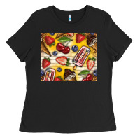 Summer Ice Cream With Fruits Ladies Tee | Teevron