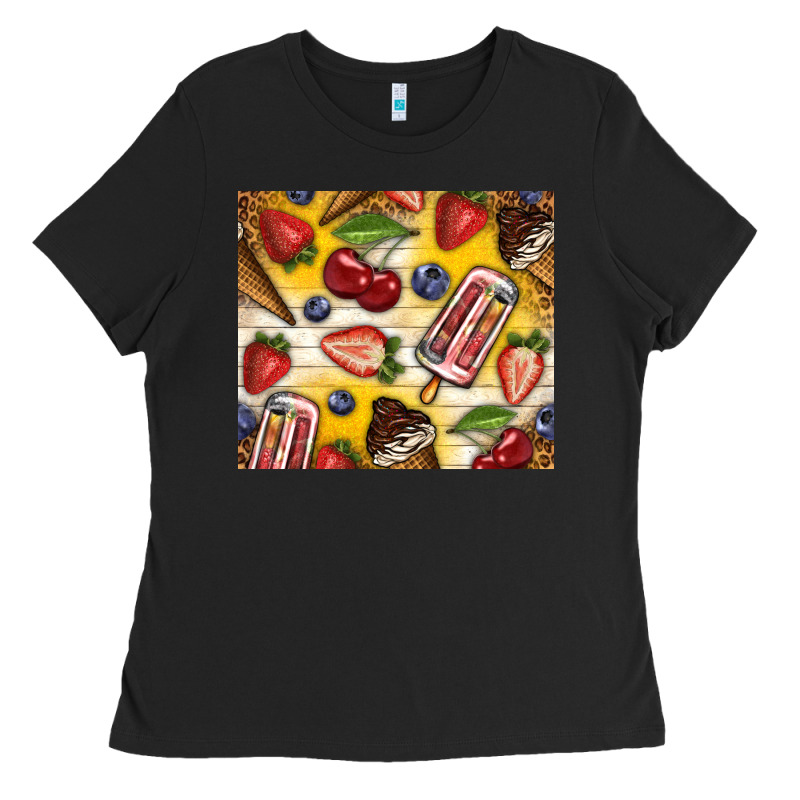 Summer Ice Cream With Fruits Ladies Tee by TumblerDesignByShophia | Teevron