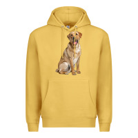 Antique Gold Labrador Retriever llustrations Premium Hoodie - LillyAllenDesigns