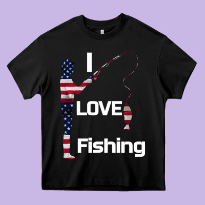 I Love Fishing Heavy Core Tee Designed By Bettercallsaul