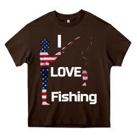 Chocolate Brown I love fishing Heavy Core Tee - Bettercallsaul