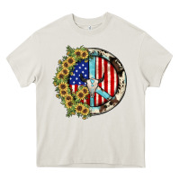 Cream Peace sign Heavy Core Tee - JahusDesignShop
