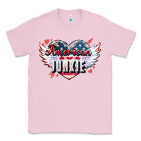 Bubblegum Pink American junkie 4th of july Classic Tee - HowdyJamesFarm
