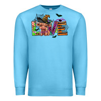Ocean Blue love halloween heifer Premium Sweatshirt - AdoDesignShop