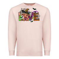 Pale Pink love halloween heifer Premium Sweatshirt - AdoDesignShop