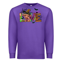 Purple love halloween heifer Premium Sweatshirt - AdoDesignShop
